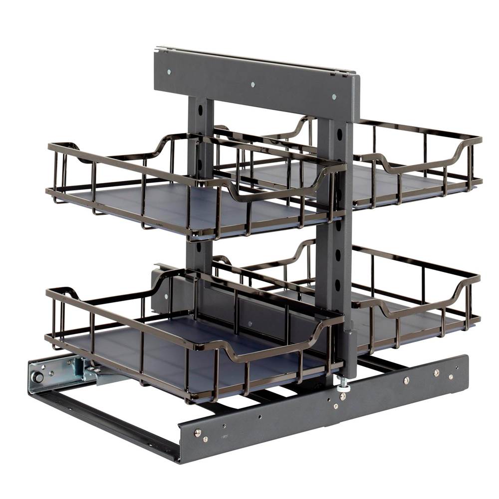 Hardware Resources - STORAGE WITH STYLE Black Nickel 15'' Blind Corner Organizer - Black Nickel