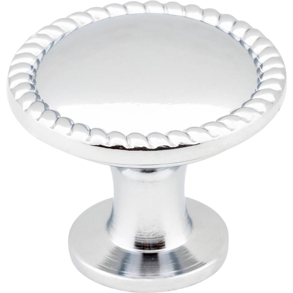 Hardware Resources - 1-1/4'' Diameter Polished Chrome Round Rope Detailed Lindos Cabinet Knob - Polished Chrome