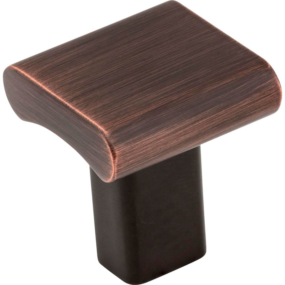 Hardware Resources - 1'' Overall Length Brushed Oil Rubbed Bronze Square Park Cabinet Knob - Brushed Oil Rubbed Bronze