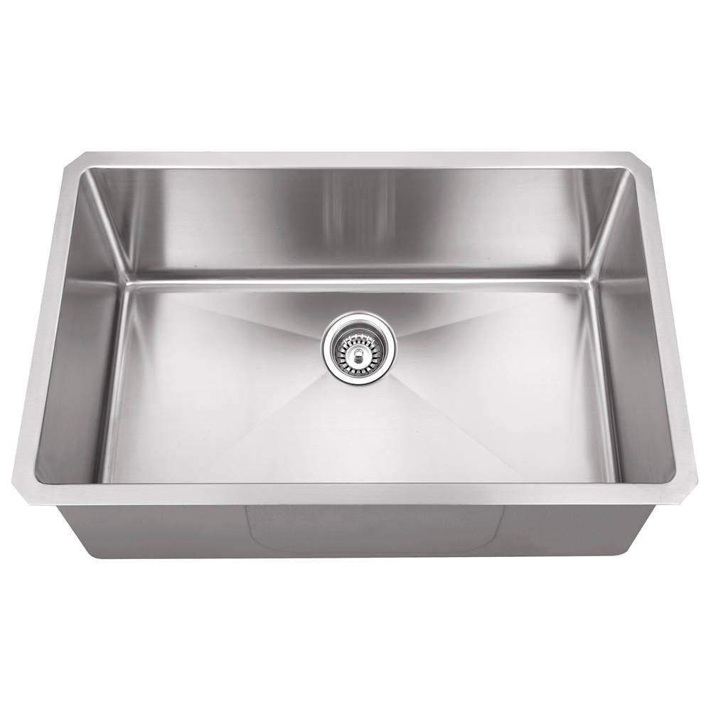 Hardware Resources - 32'' L x 19'' W x 10'' D Undermount 16 Gauge Stainless Steel Single Bowl Sink - Stainless Steel