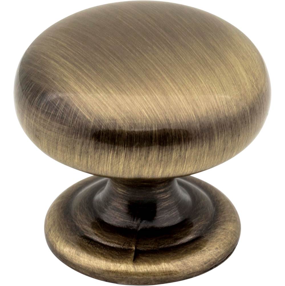Hardware Resources - 1-1/4'' Diameter Brushed Antique Brass Florence Cabinet Mushroom Knob - Brushed Antique Brass