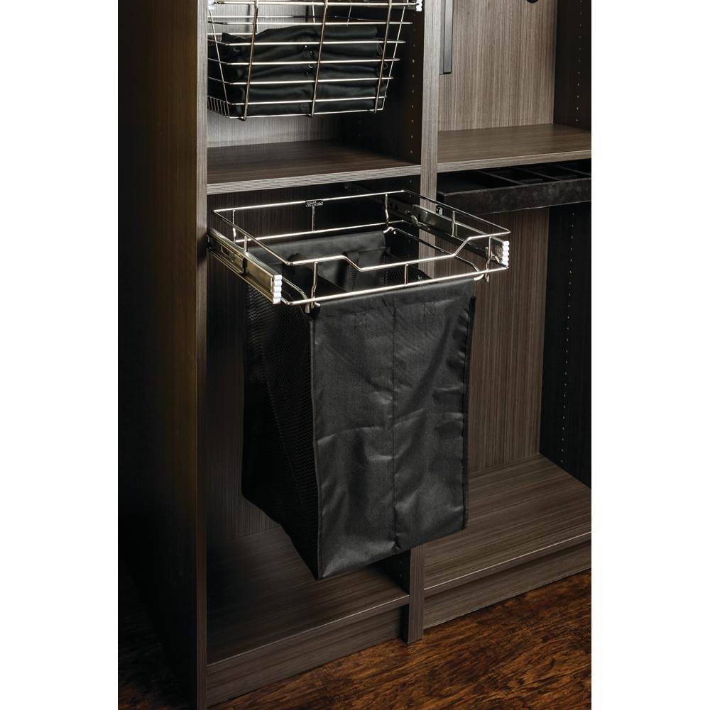 Dark Bronze 18'' Deep Pullout Canvas Hamper with Removable Laundry Bag