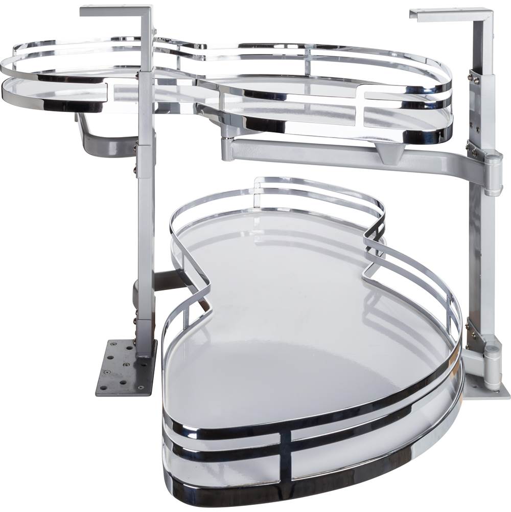 Hardware Resources - 18'' Polished Chrome and White Blind Corner Swingout for Openings on the Right of the Blind - Polished Chrome