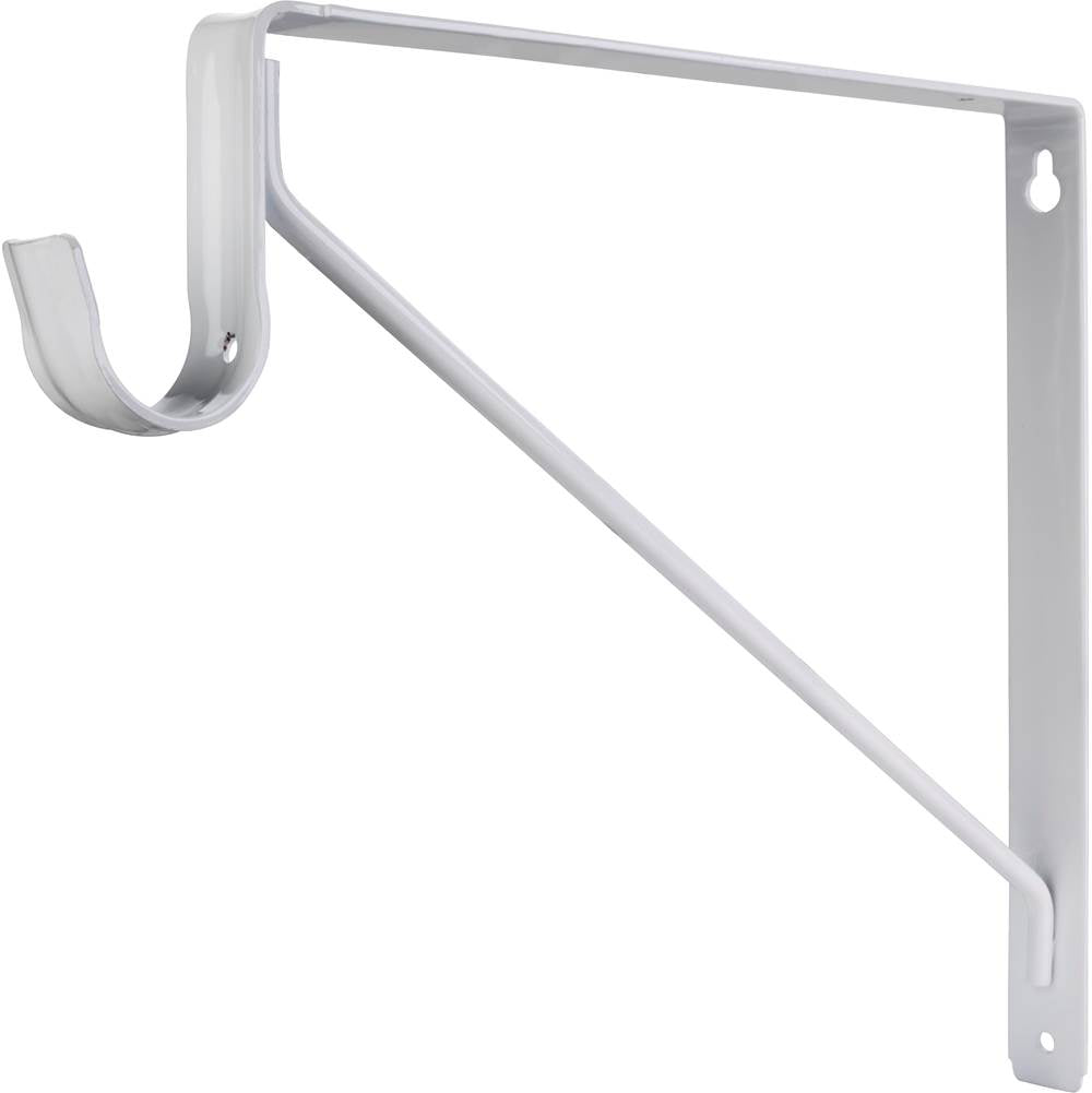 Hardware Resources - White Shelf Bracket with Rod Support for 1-5/16'' Round Closet Rods - White