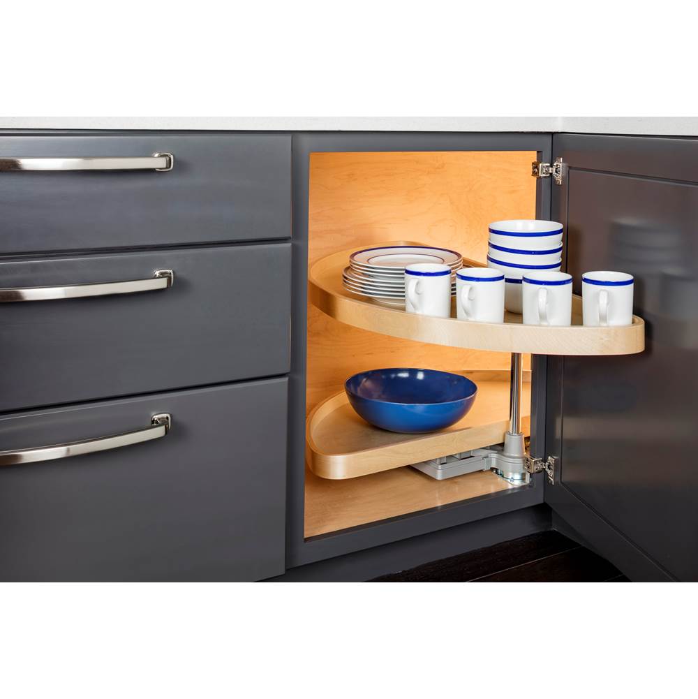 35'' Wood Half-Moon Lazy Susan