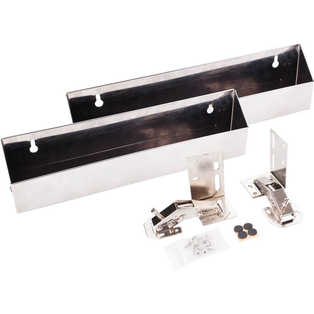 Hardware Resources - 11'' Slim Depth Stainless Steel Tip-Out Tray Kit for Sink Front - Stainless Steel
