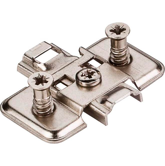 Hardware Resources - Standard Duty 0 mm Cam Adj Steel Plate with Euro Screws for 500 Series Euro Hinges - Polished Nickel