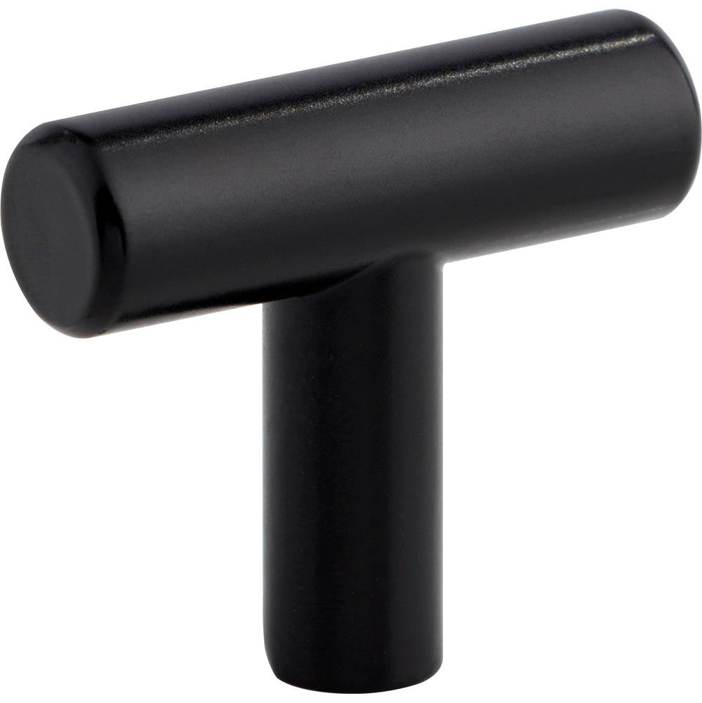 Hardware Resources - 1-9/16'' Overall Length Hollow Matte Black Stainless Steel Naples Cabinet ''T'' Knob - Matte Black Stainless Steel