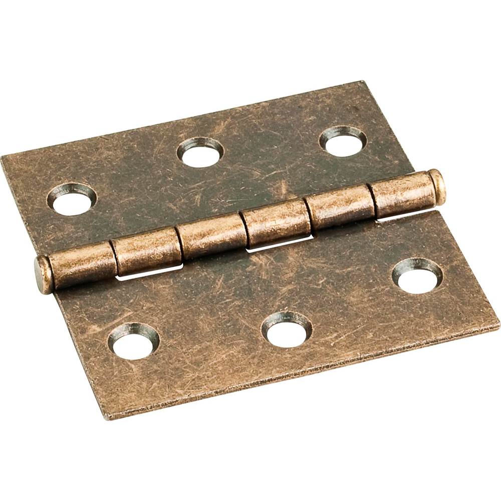 Hardware Resources - Antique Brass 2-1/2'' x 2-1/2'' Swaged Butt Hinge - Brushed Antique Brass