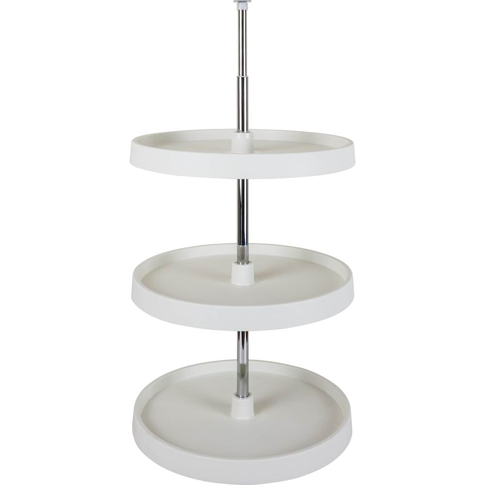 Hardware Resources - 18'' Round Three-Shelf Plastic Lazy Susan Set - White