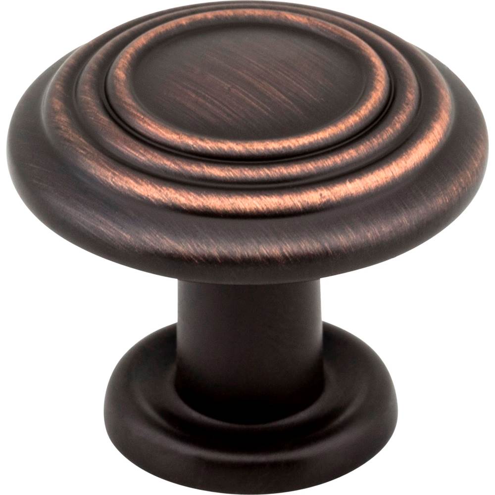 Hardware Resources - 1-1/4'' Diameter Brushed Oil Rubbed Bronze Stacked Ring Vienna Cabinet Mushroom Knob - Brushed Oil Rubbed Bronze