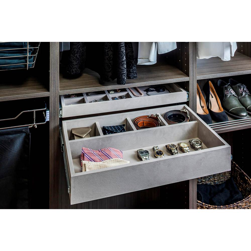 Black Felt 5-Compartment Jewelry Organizer Drawer