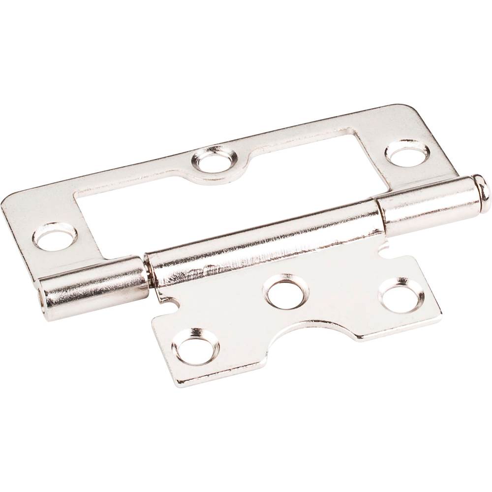 Hardware Resources - Black Nickel 3'' Swaged Loose Pin Non-Mortise Hinge with 6 Holes - Bright Nickel
