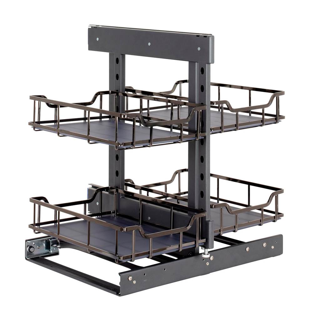 Hardware Resources - STORAGE WITH STYLE Black Nickel 15'' Full-Height Blind Corner Organizer - Black Nickel