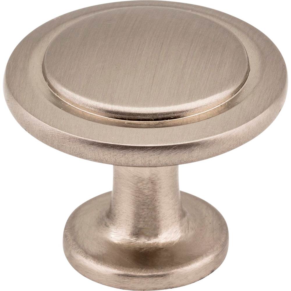 Hardware Resources - 1-1/4'' Diameter Satin Nickel Round Button Gatsby Cabinet Knob - Satin Nickel