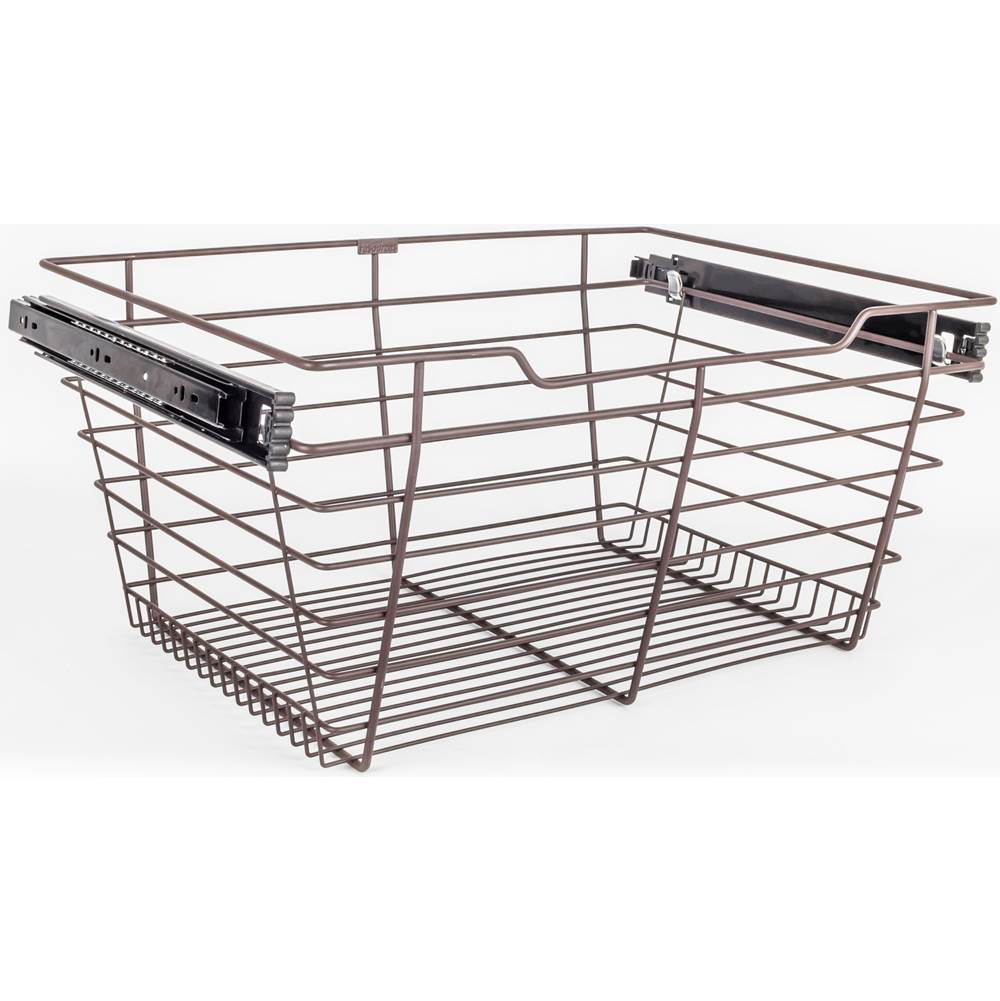 Hardware Resources - Dark Bronze Closet Pullout Basket with Slides 14''D x 23''W x 11''H - Dark Bronze