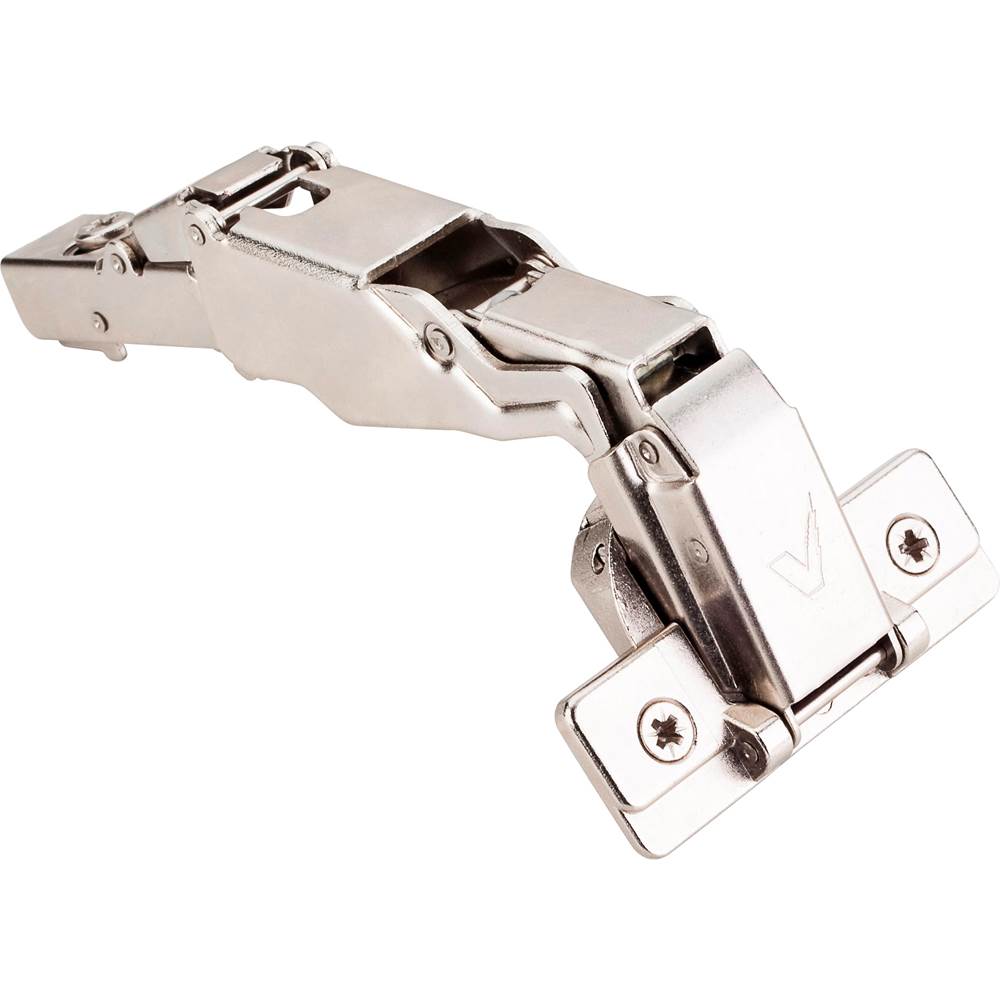 Hardware Resources - 165 degree Heavy Duty Full Overlay Cam Adjustable Soft-close Hinge with Press-in 8 mm Dowels - Polished Nickel