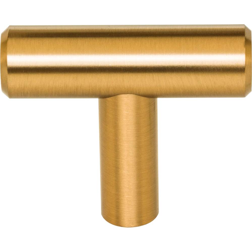 1-9/16'' Overall Length Brushed Gold Naples Cabinet ''T'' Knob