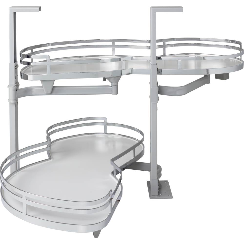 Hardware Resources - 15'' Polished Chrome and White Blind Corner Swingout for Openings on the Left of the Blind - Polished Chrome