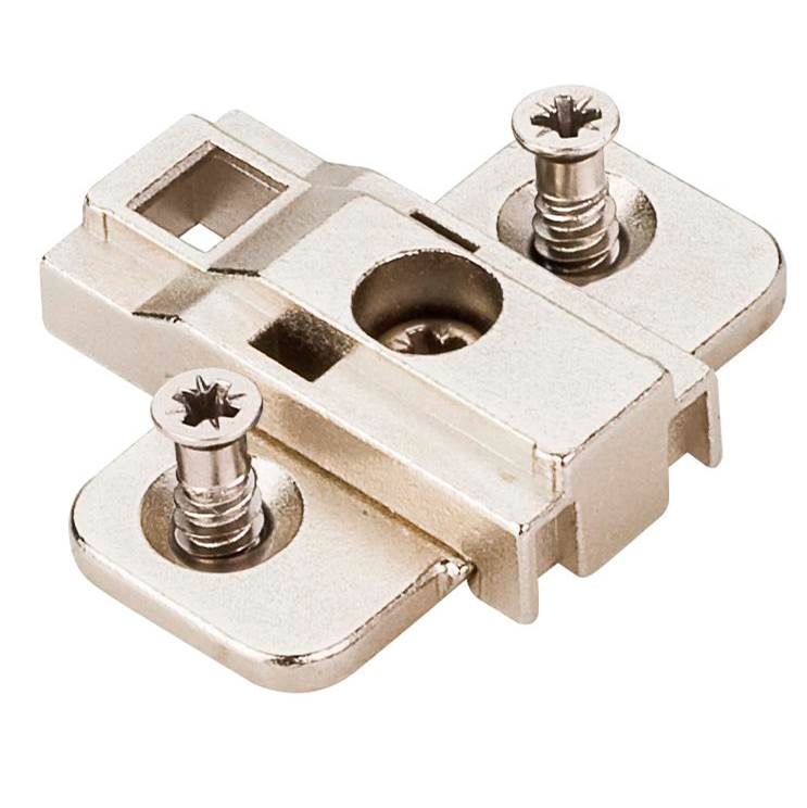 Hardware Resources - Heavy Duty 0 mm Cam Adjustable Zinc Die Cast Plate with Euro Screws 500 Series Euro Hinges - Polished Nickel