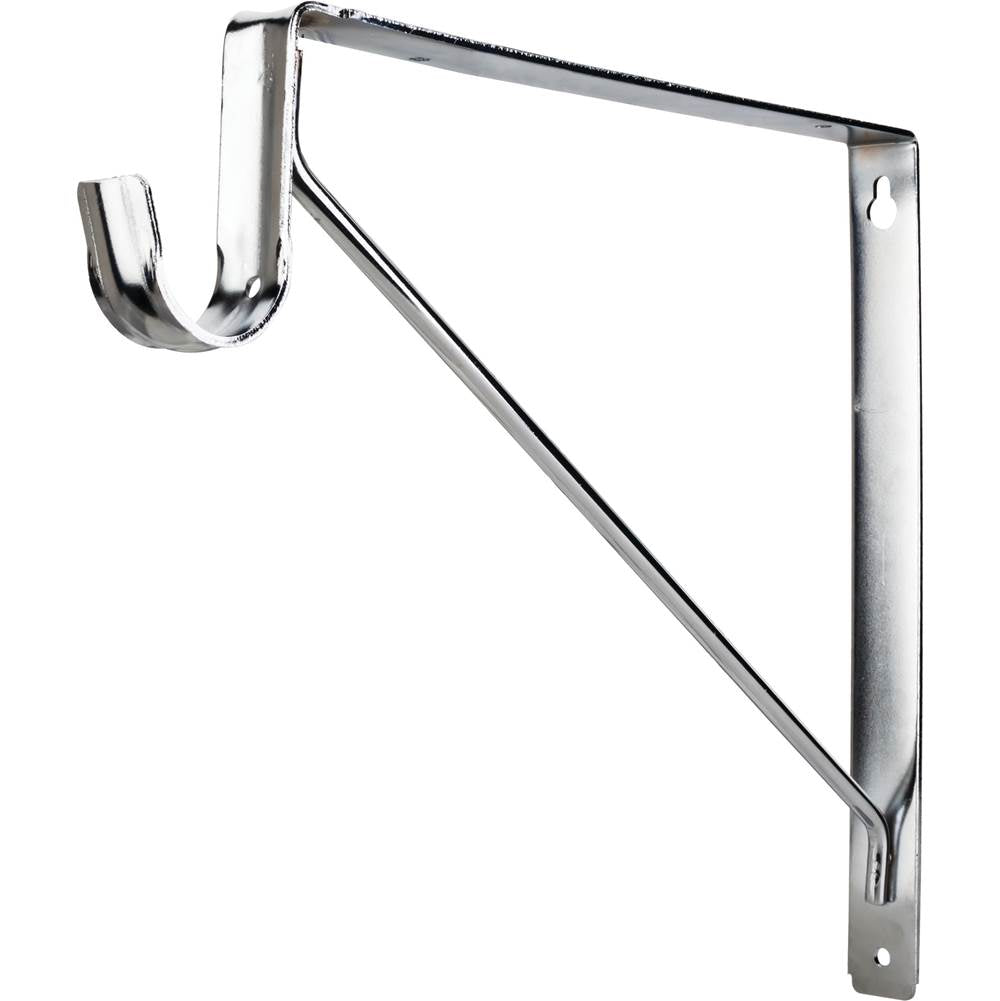 Hardware Resources - Chrome Shelf Bracket with Rod Support for 1-5/16'' Round Closet Rods - Polished Chrome