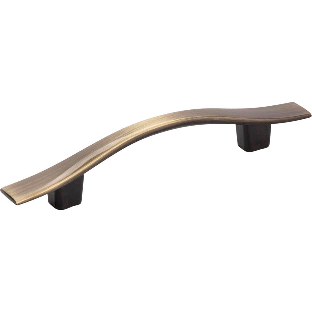 Hardware Resources - 3'' Center-to-Center Brushed Antique Brass Square Kingsport Cabinet Pull - Brushed Antique Brass