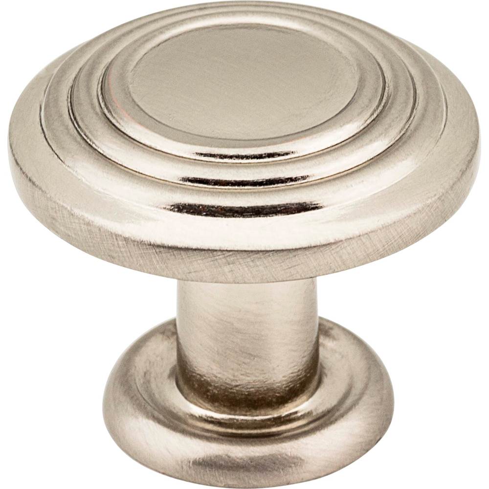 Hardware Resources - 1-1/4'' Diameter Satin Nickel Stacked Ring Vienna Cabinet Mushroom Knob - Satin Nickel