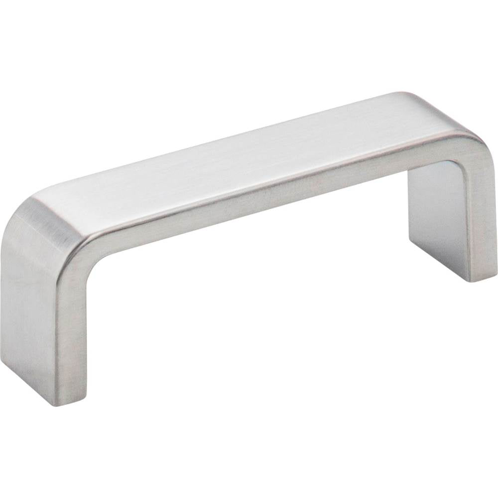Hardware Resources - 3'' Center-to-Center Brushed Chrome Square Asher Cabinet Pull - Brushed Chrome