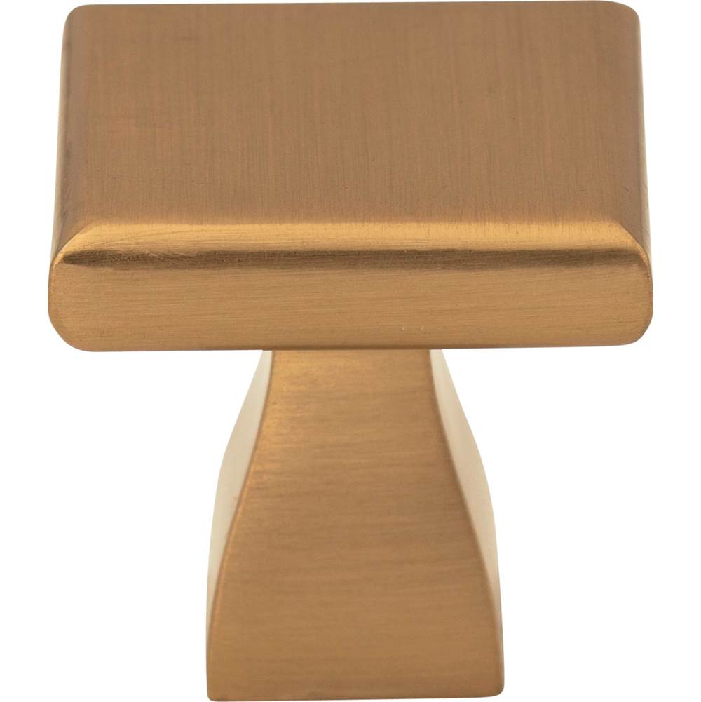 1'' Overall Length Brushed Gold Square Hadly Cabinet Knob