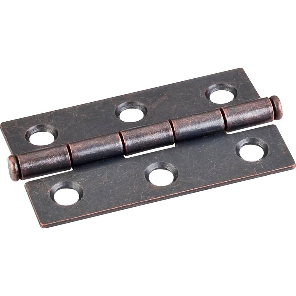Hardware Resources - Dark Antique Copper Machined 2-1/2'' x 1-1/2'' Single Half Swaged Butt Hinge - Distressed Antique Brass