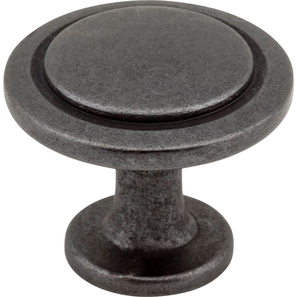 Hardware Resources - 1-1/4'' Diameter Gun Metal Round Button Gatsby Cabinet Knob - Gun Metal