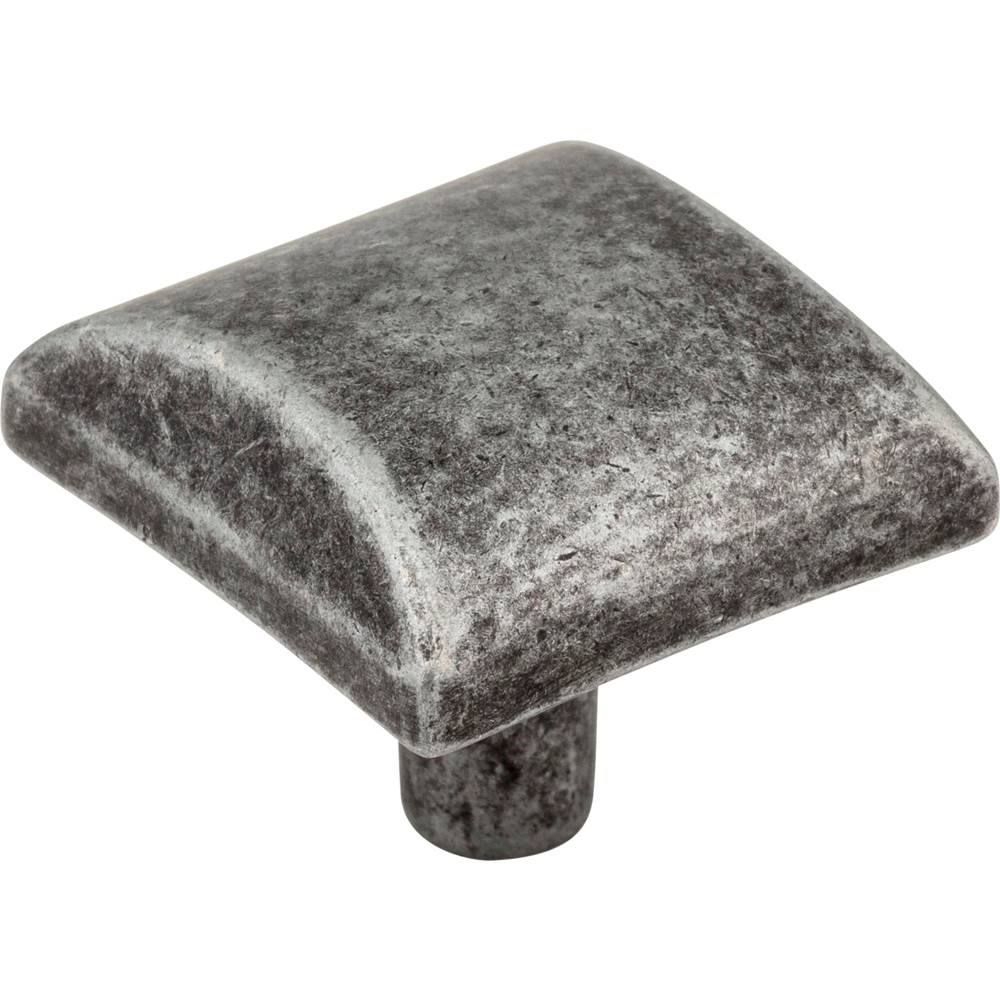 Hardware Resources - 1-1/8'' Overall Length Distressed Antique Silver Square Glendale Cabinet Knob - Distressed Antique Silver