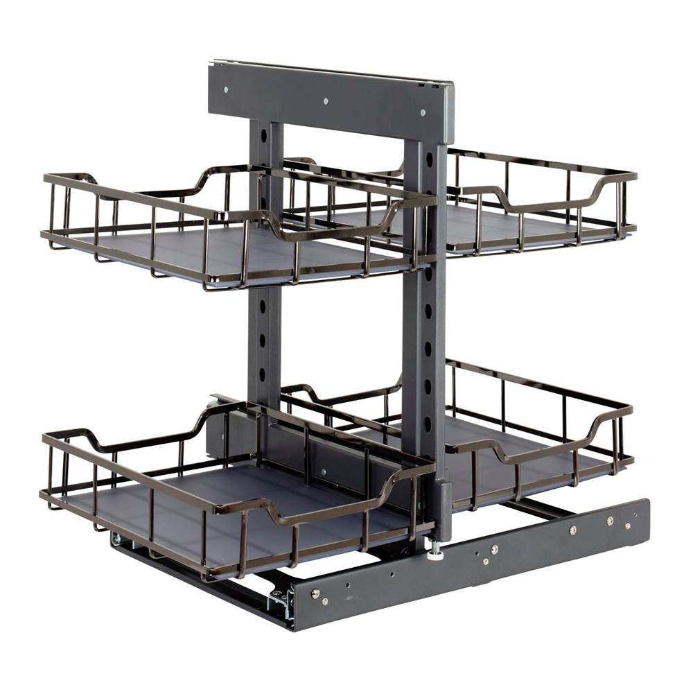 Hardware Resources - STORAGE WITH STYLE Black Nickel 18'' Full-Height Blind Corner Organizer - Black Nickel