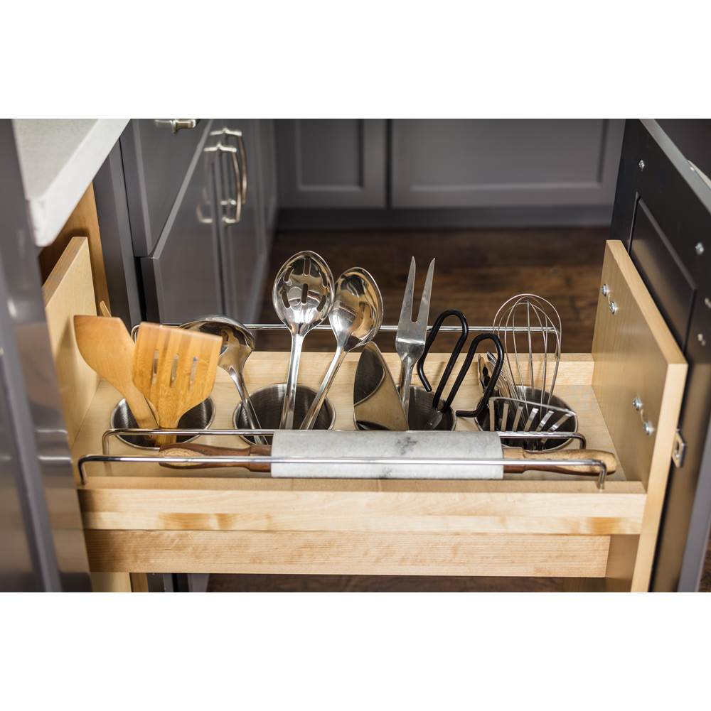 8'' ''No Wiggle'' Utensil Bin Soft-close Base Cabinet Pullout, Pre-Assembled