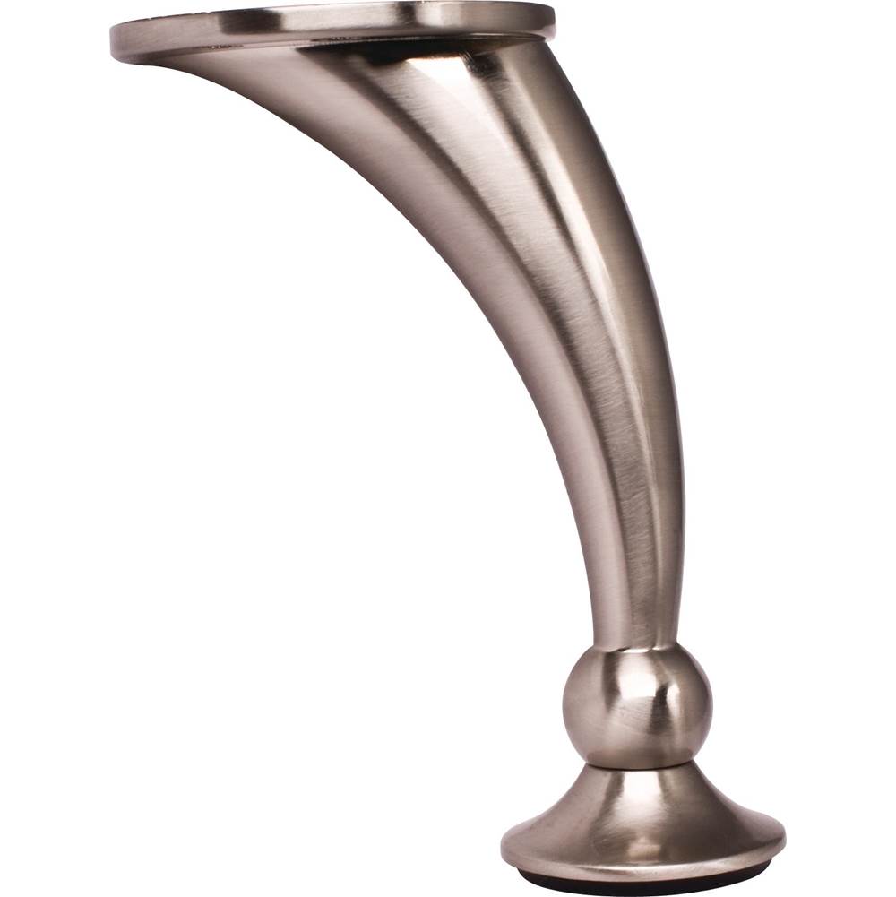 Hardware Resources - Adjustable 4-1/2'' - 4-5/8'' Satin Nickel Round Curved Metal Furniture Leg - Satin Nickel