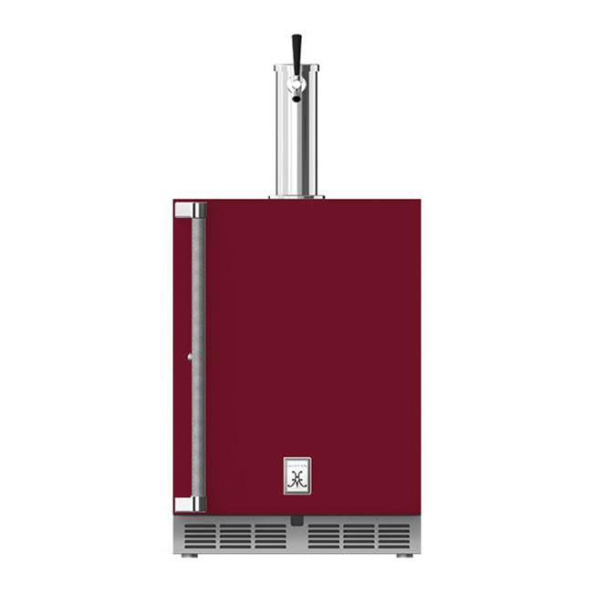 Hestan - 24'' Single Faucet Beer Dispenser, Solid Door and Lock, Right Hinged - Tin Roof Burgundy