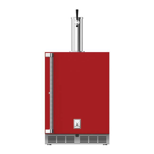 Hestan - 24'' Single Faucet Beer Dispenser, Solid Door and Lock, Right Hinged - Matador Red