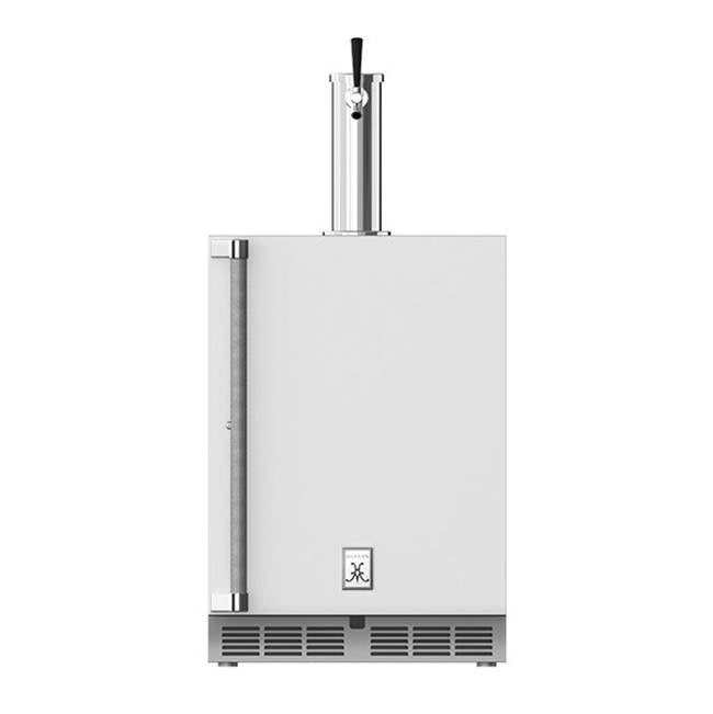 Hestan - 24'' Single Faucet Beer Dispenser, Solid Door and Lock, Right Hinged - Froth White