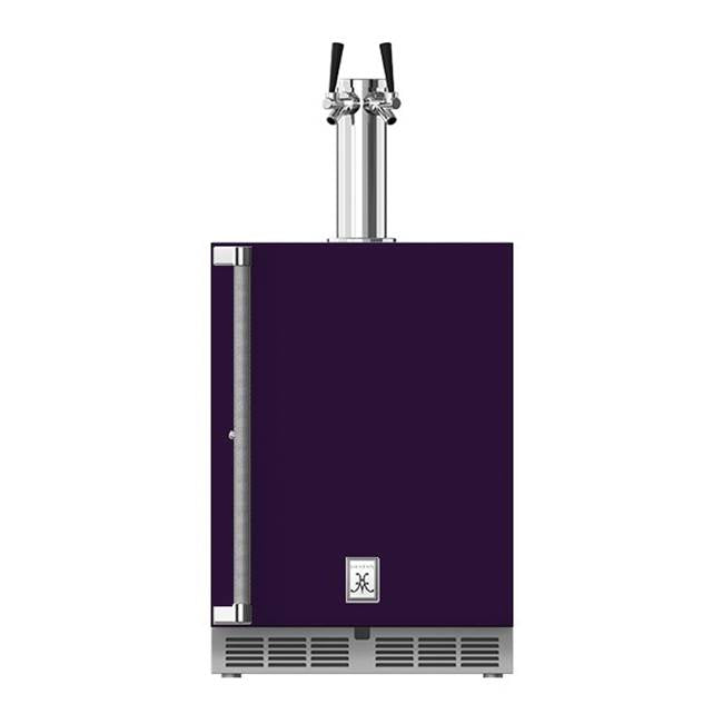 Hestan - 24'' Double Faucet Beer Dispenser, Solid Door, and Lock, Right Hinged - Lush Purple