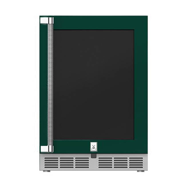 Hestan - 24'' Refrigerator, Glass Door, with Lock, Right Hinged - Grove Green