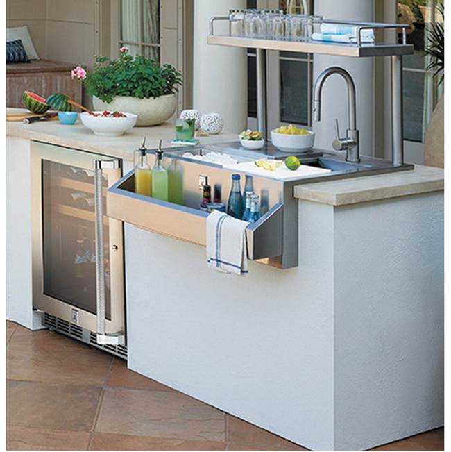 24'' Dual Zone Refrigerator with Wine, Glass Door and Lock, Right Hinged