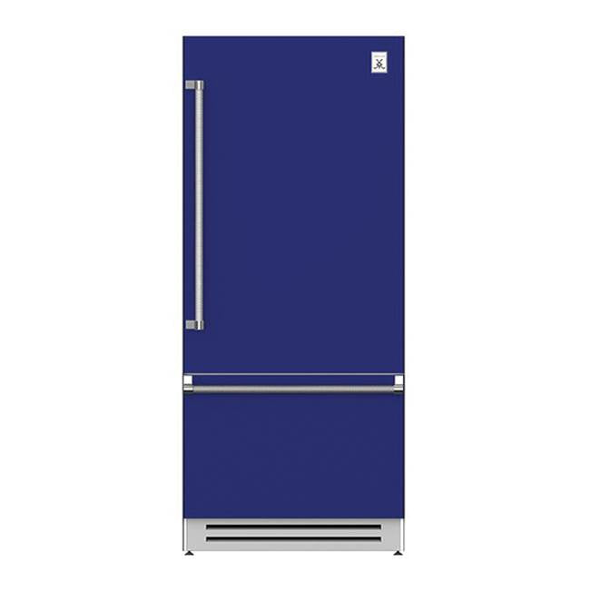 Hestan - Bottom Mount Refrigerator, Bottom Compressor, Left Hinged, 36'' - Prince Blue