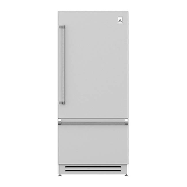 Hestan - Bottom Mount Refrigerator, Bottom Compressor, Left Hinged, 36'' - Steeletto Stainless Steel