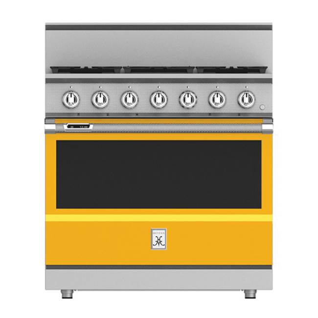 Hestan - Range, 4 Burner with Griddle, Dual Fuel, 36'' - Sol Yellow