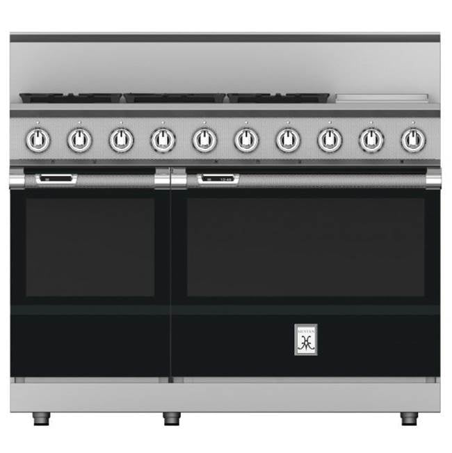 Hestan - Range, 5 Burner with Griddle, Dual Fuel, 48'' - Stealth Black