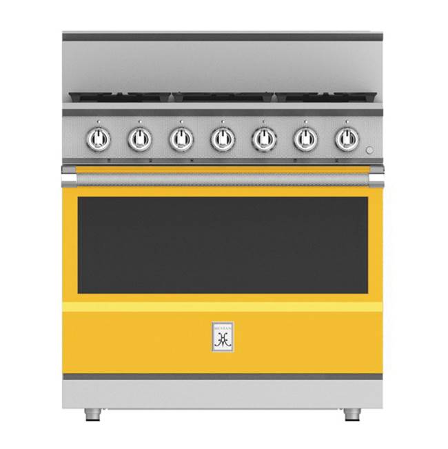 Hestan - Range, 5 Burner, Gas, Manual Clean,36'' - Sol Yellow