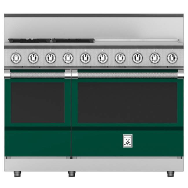 Hestan - Range, 4 Burner with 24'' Griddle, Gas, 48'' - Grove Green