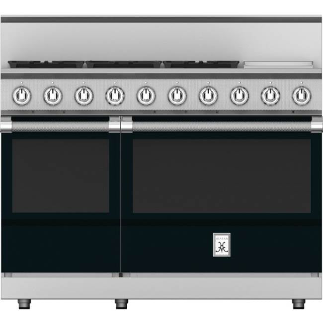 Hestan - Range, 5 Burner with Griddle, Gas, 48'' - Stealth Black