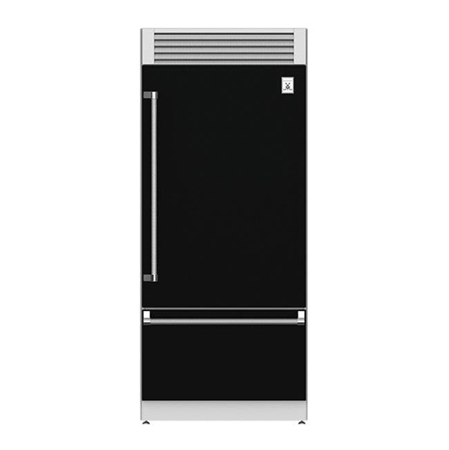 Hestan - Bottom Mount Refrigerator, Top Compressor, Pro, Left Hinged, 36'' - Stealth Black