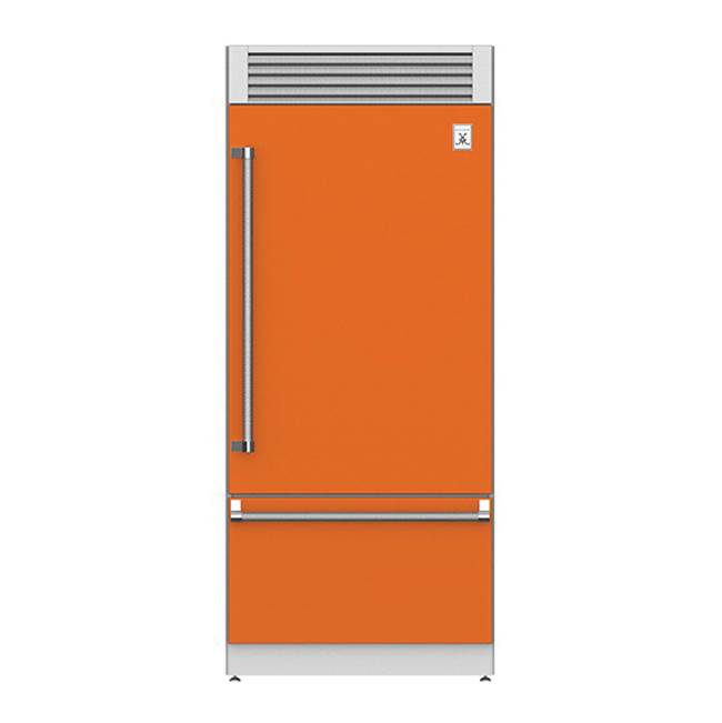Hestan - Bottom Mount Refrigerator, Top Compressor, Pro, Left Hinged, 36'' - Citra Orange